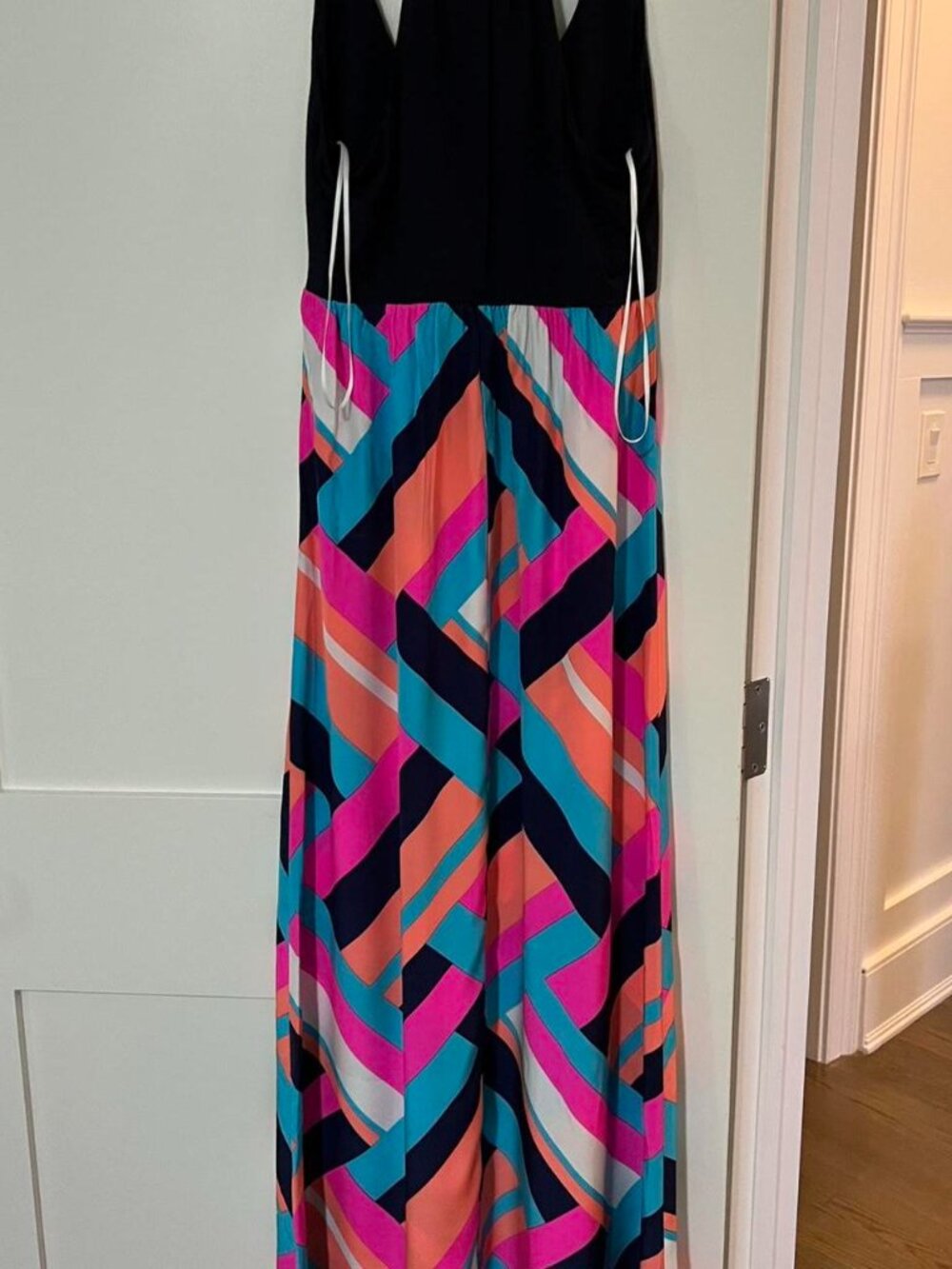 Alice + Trixie Women's Colorblock Geometric Silk Maxi Dress, Small, Like New